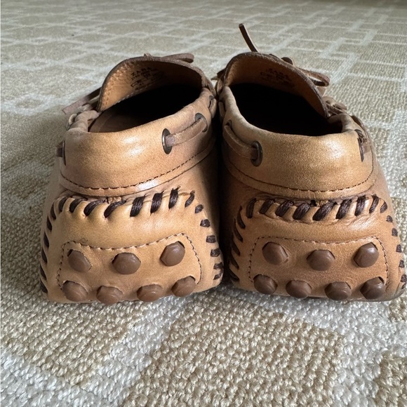 New Zara Man Tan Leather Fringe Loafers Moccasins Driving Shoes Size 41 (US 8)